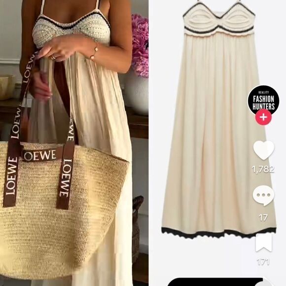 ZARA COMBINATION KNIT DRESS beach - Picture 6 of 15